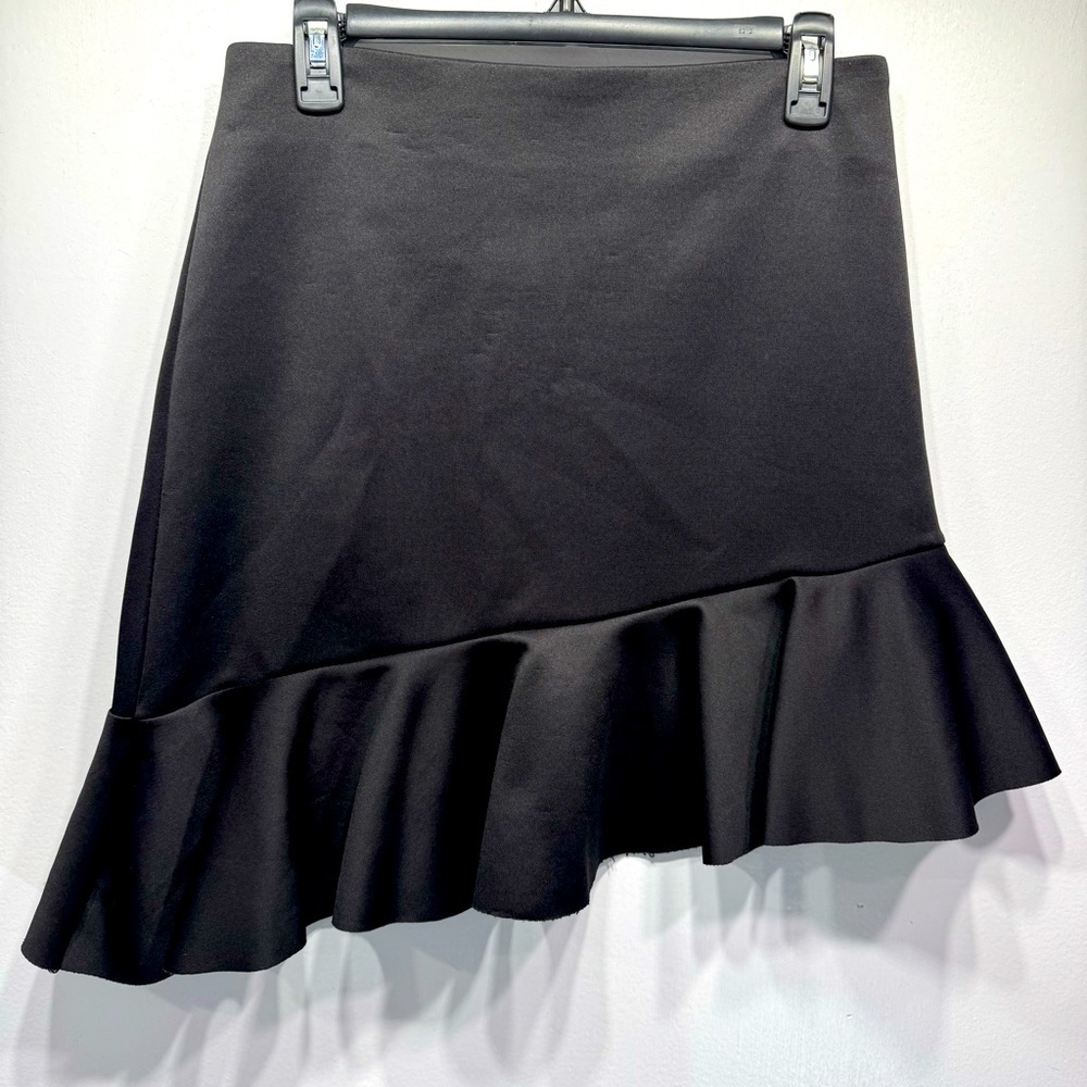 Lumiere Black Diagonal Ruffle Hem Skirt Women’s Size Medium